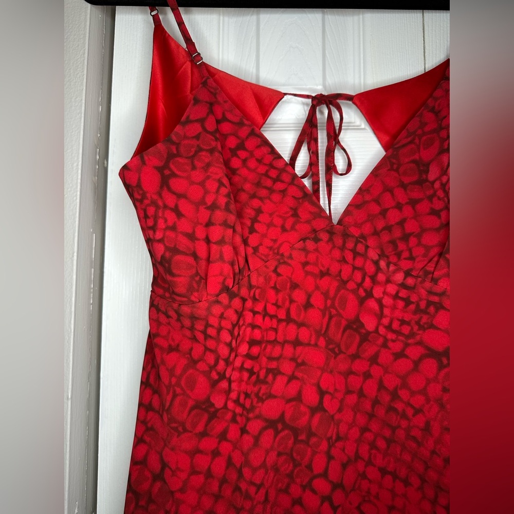 MAJORELLE Troy mini dress in red snake